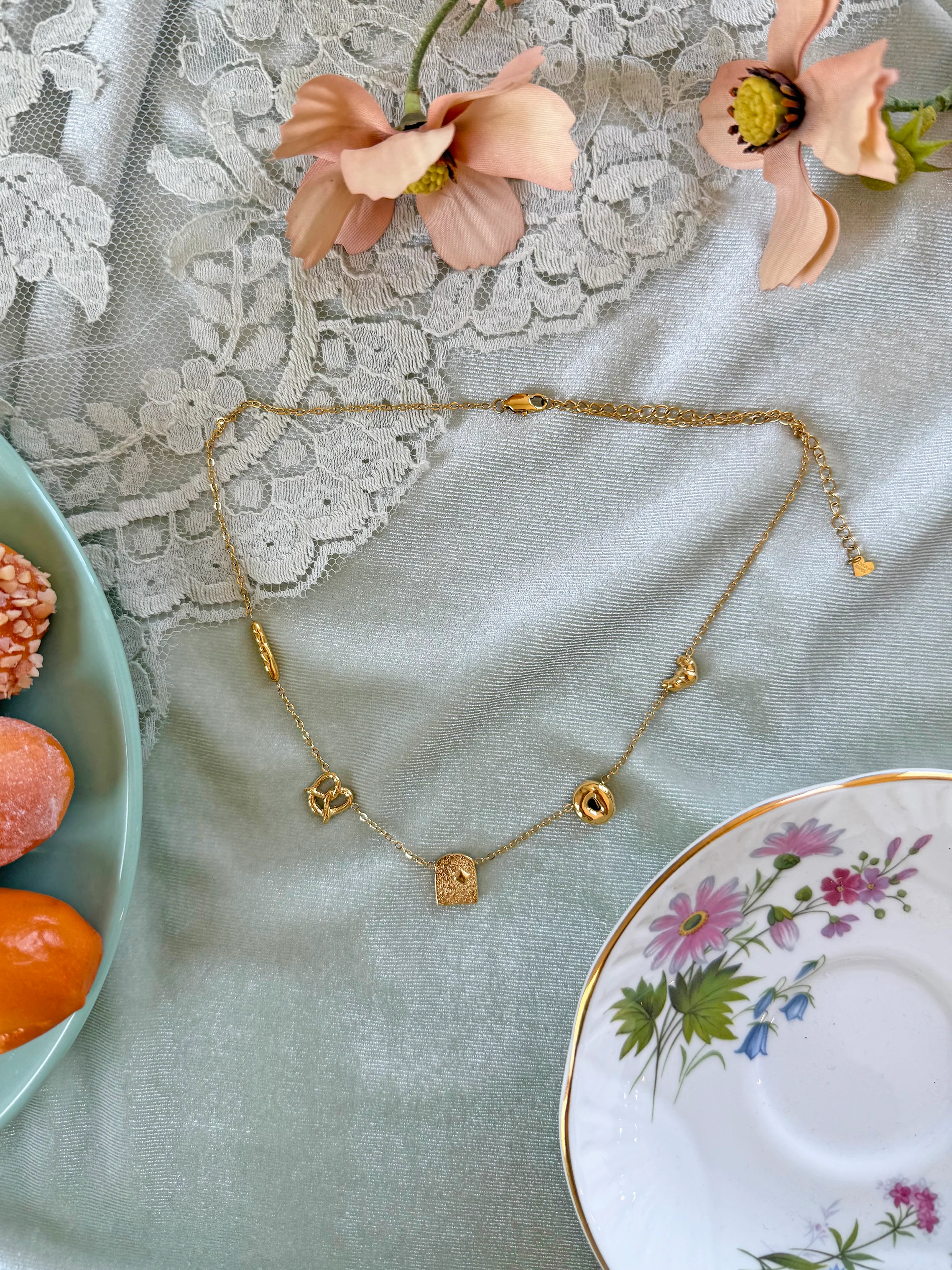 Bread Charm Necklace- Gold - Image 6