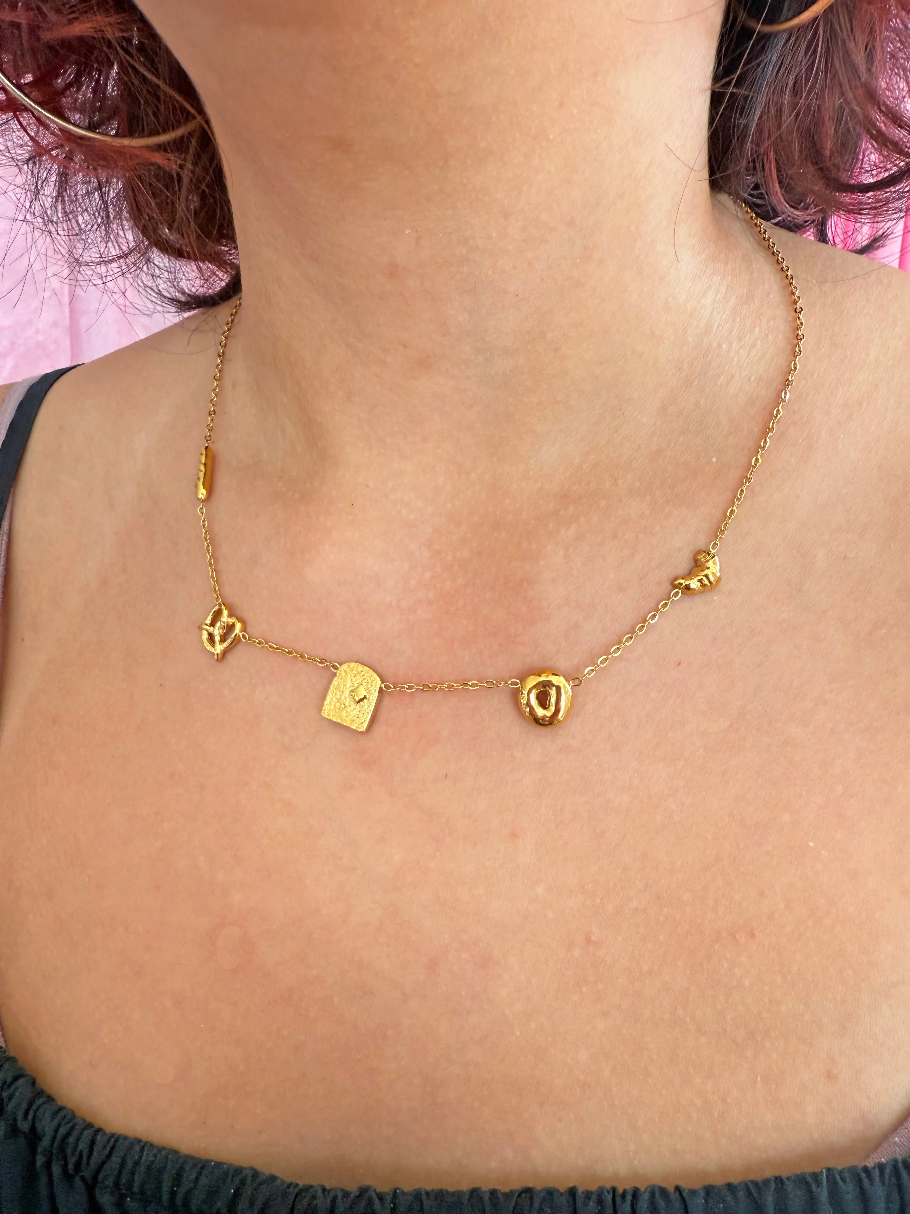 Bread Charm Necklace- Gold - Image 9