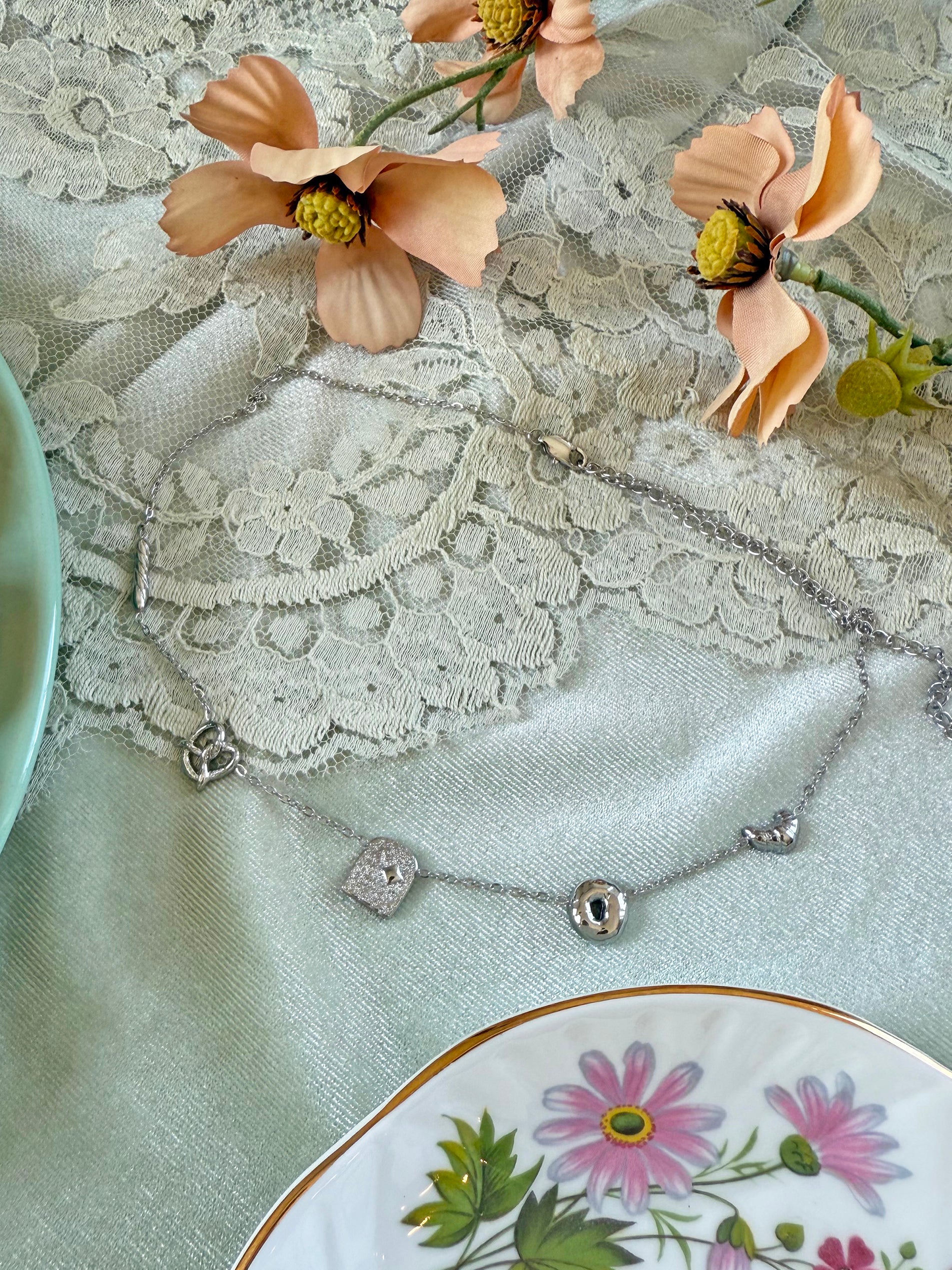 Bread Charm Necklace- Silver - Image 4