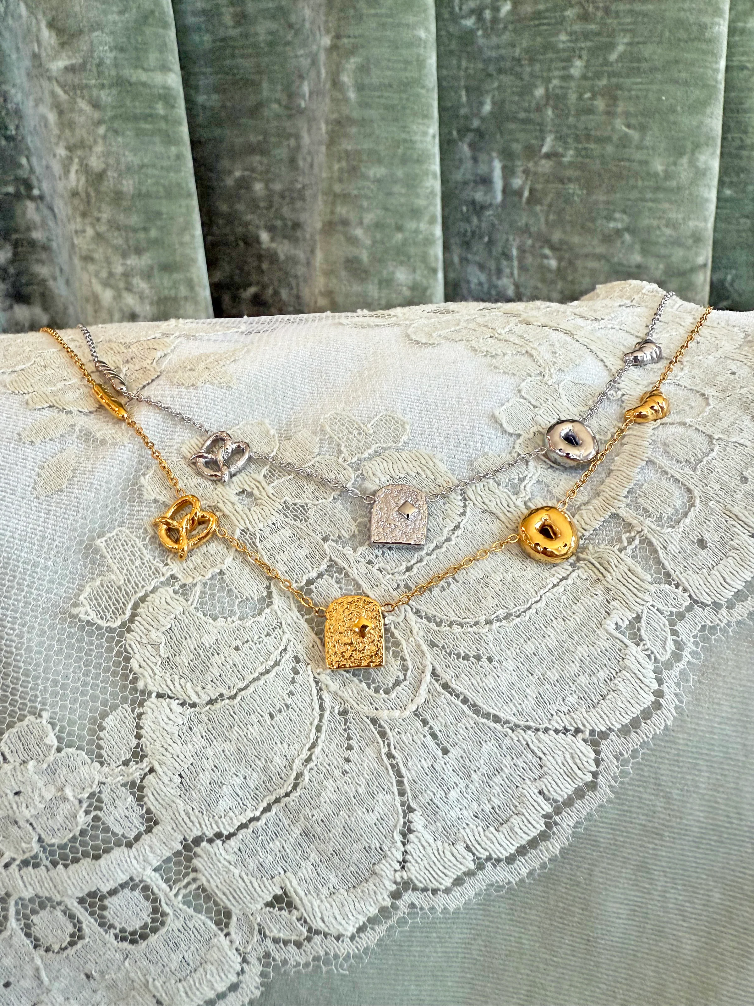 Bread Charm Necklace- Silver - Image 6