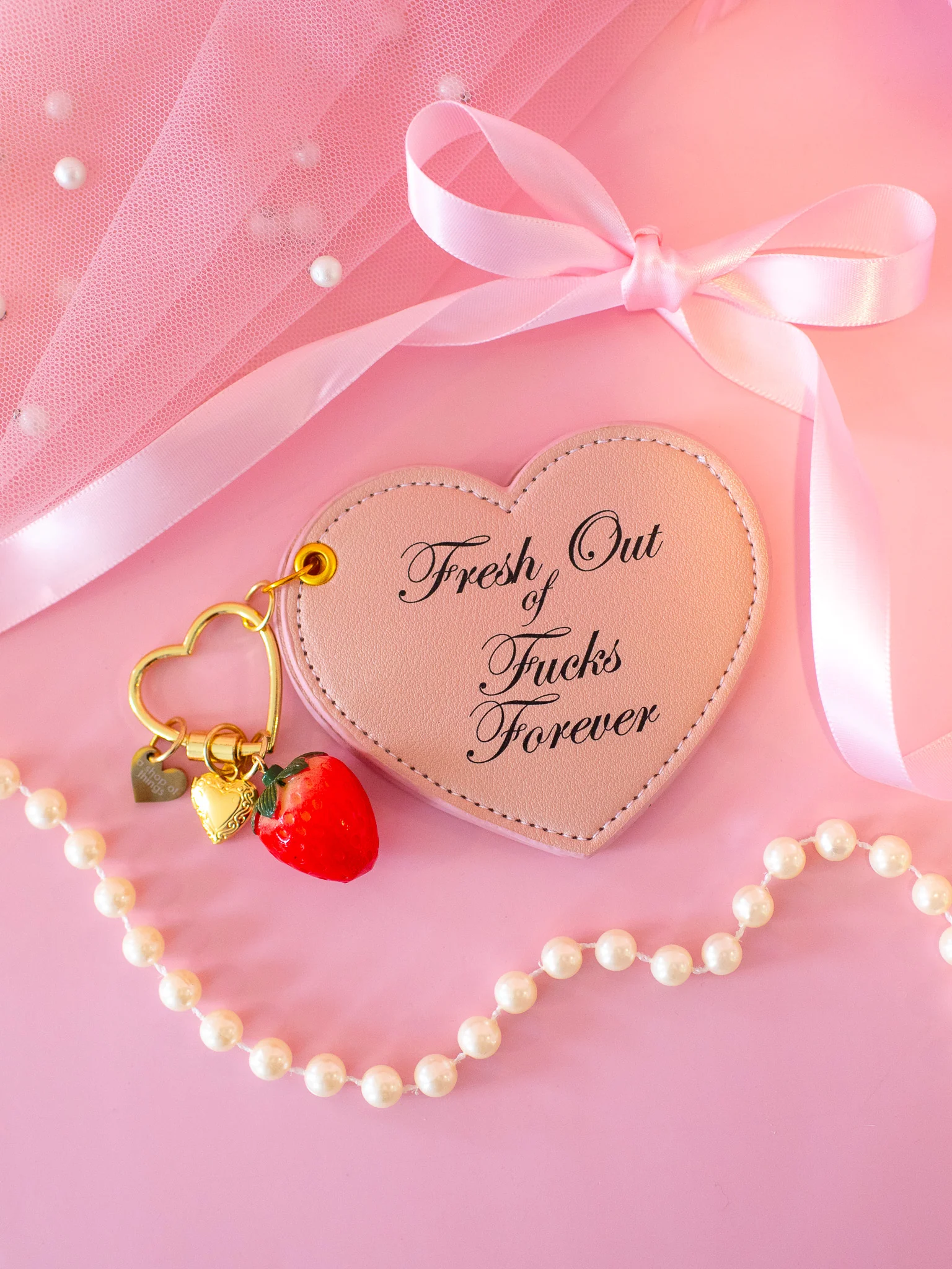 Fresh Out Of Fucks Mirror Keychain - Image 3