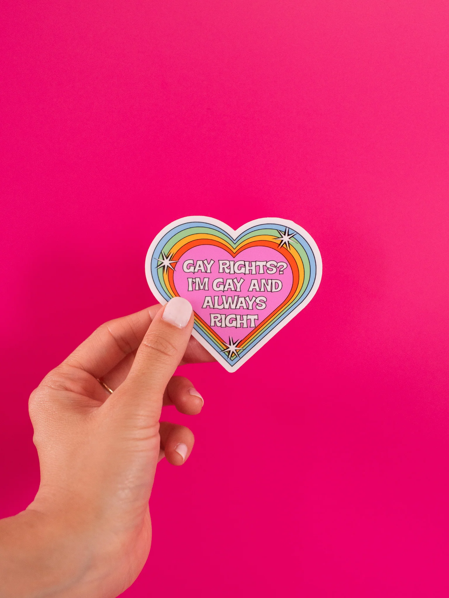 Gay Rights And I'm Right Sticker - Image 3