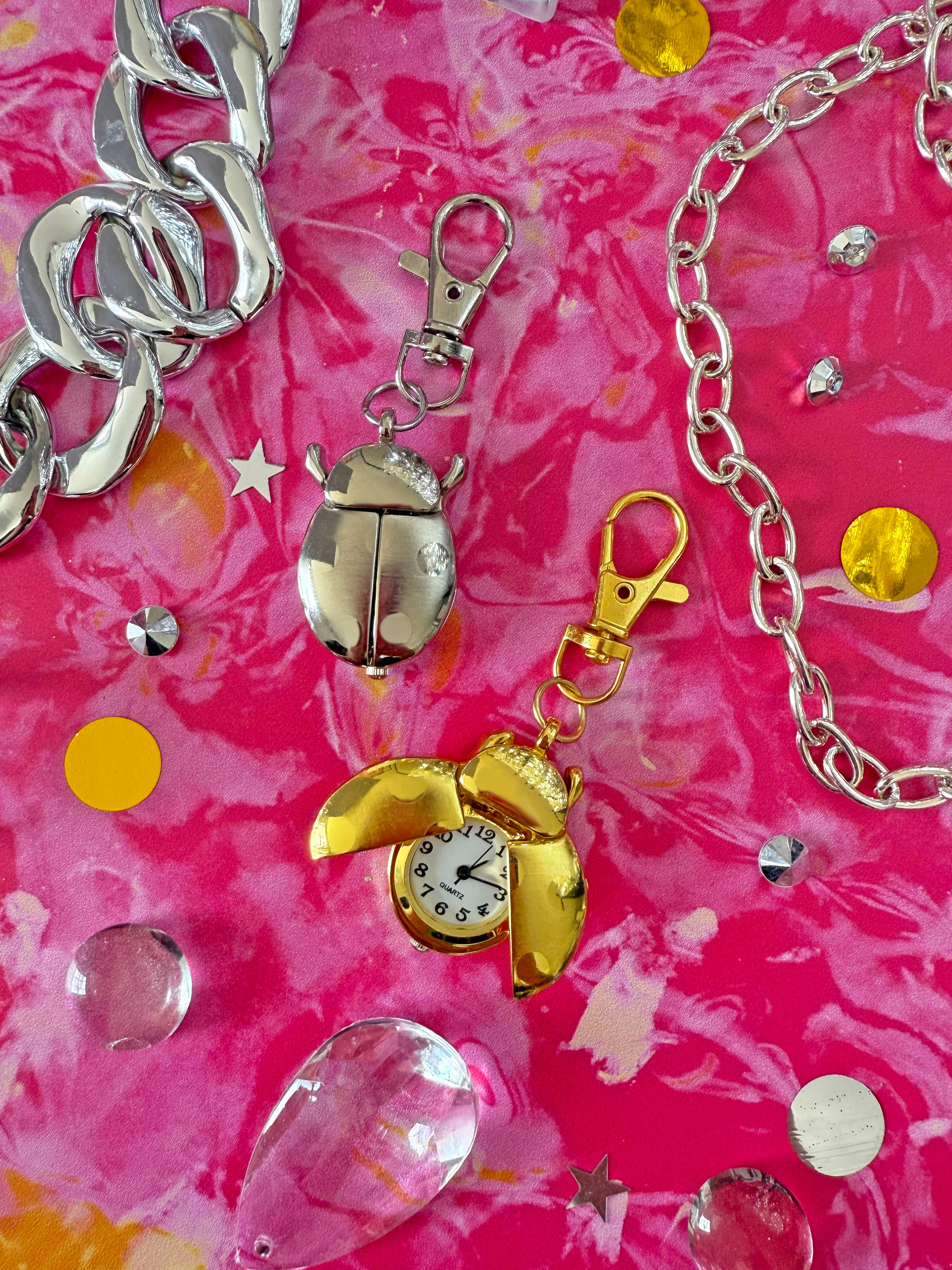 Ladybug Watch Keychain- Silver - Image 6