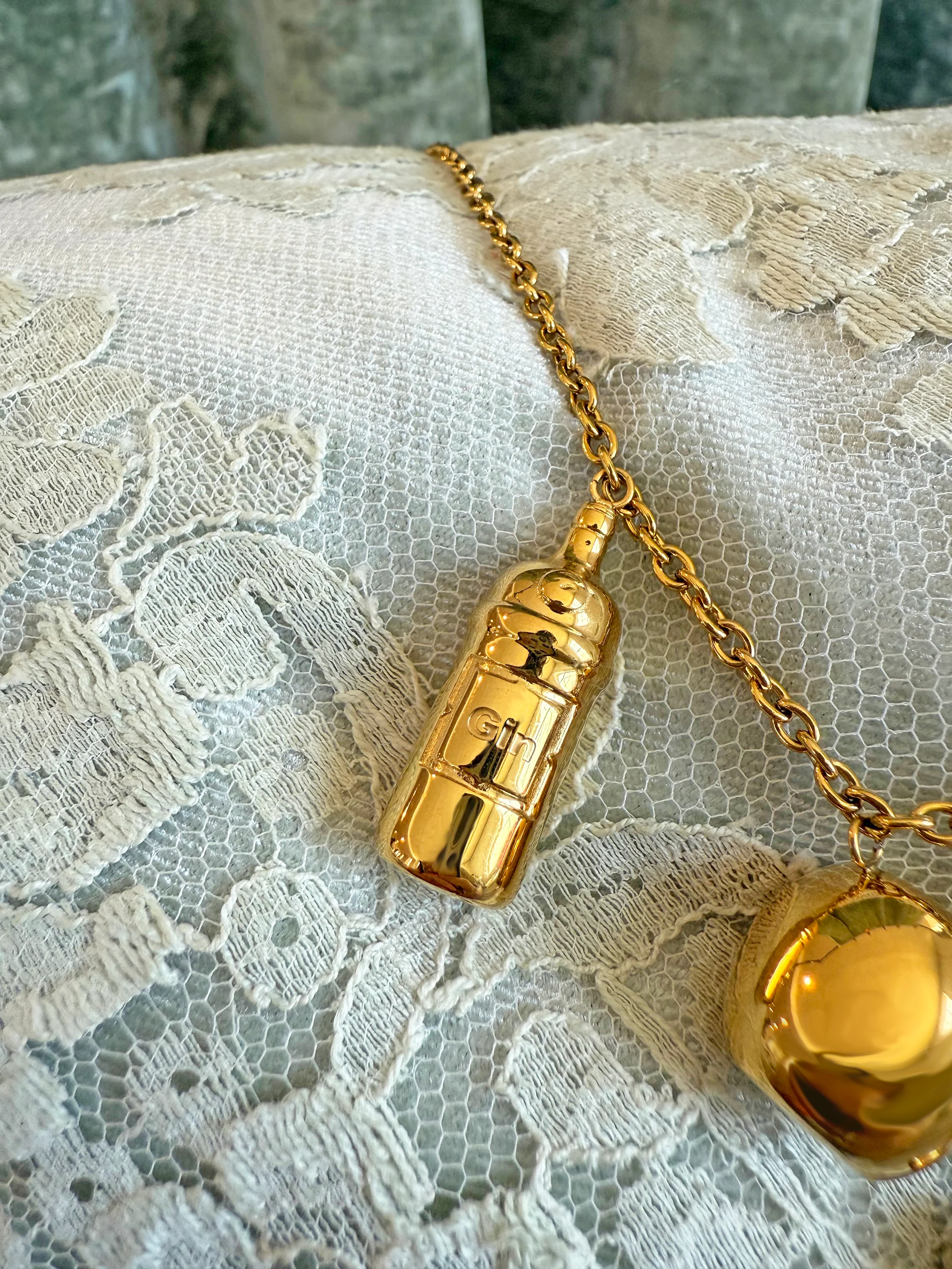 Martini Charm Necklace- Gold - Image 10