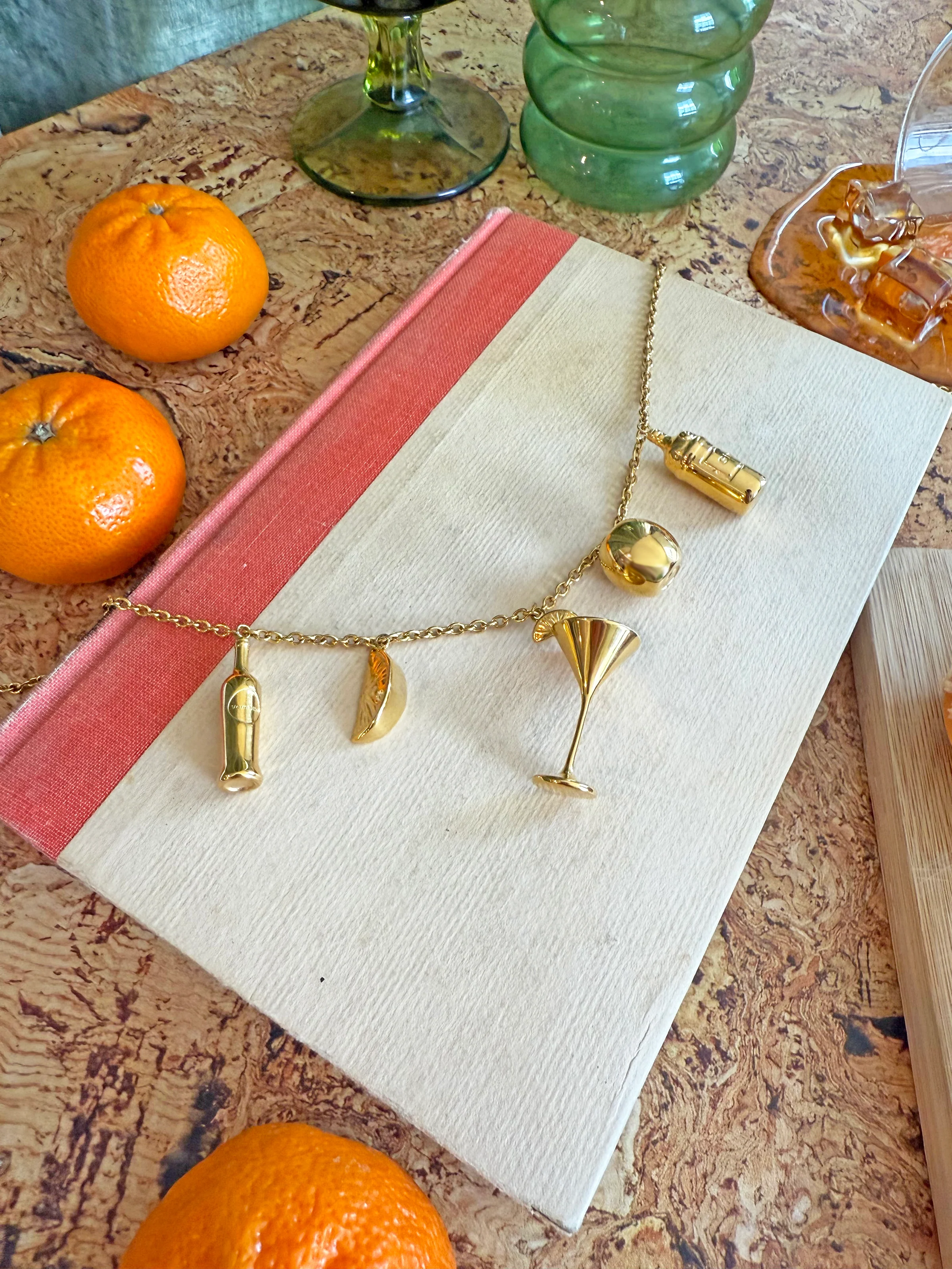 Martini Charm Necklace- Gold - Image 5