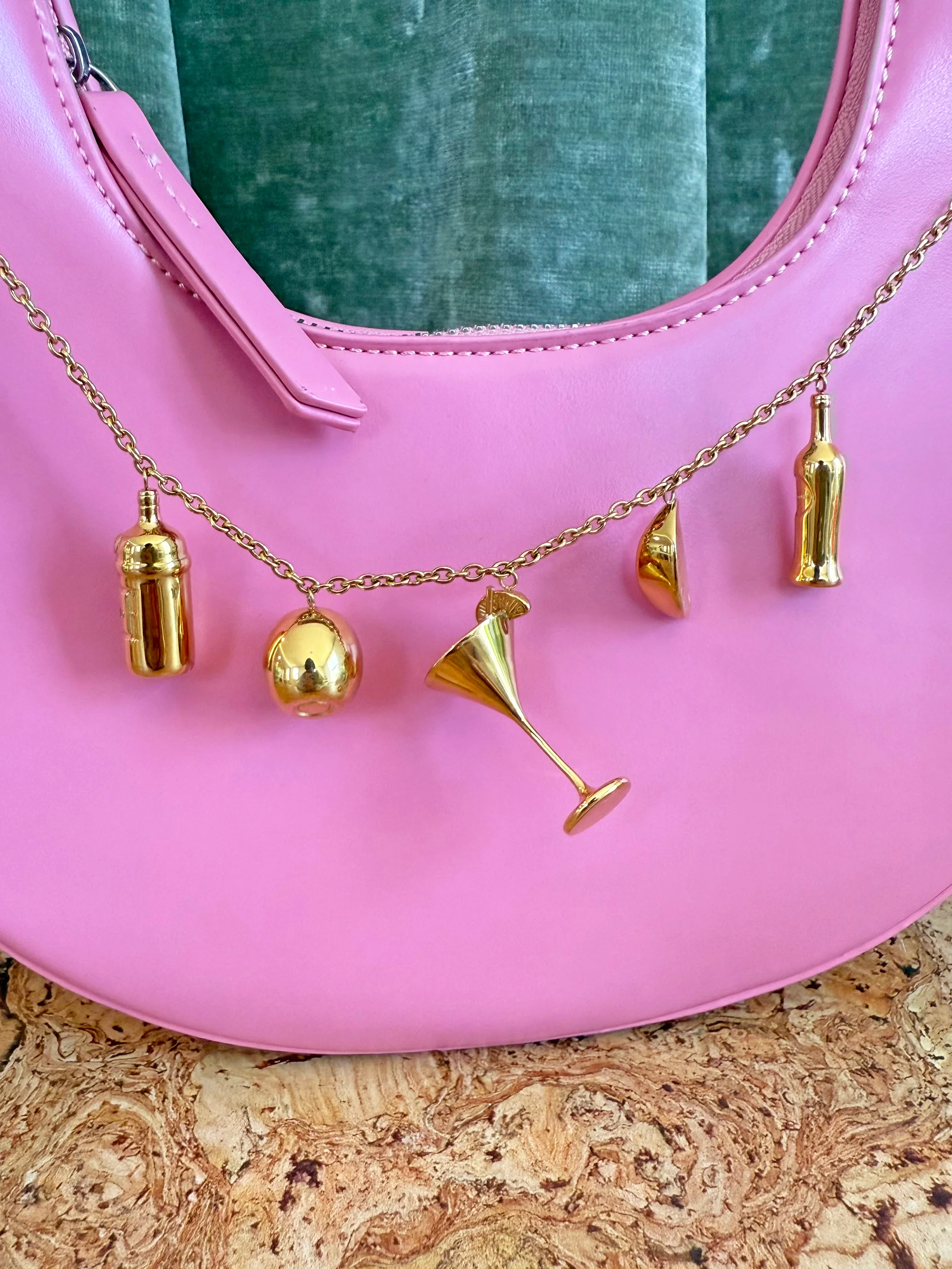 Martini Charm Necklace- Gold - Image 6