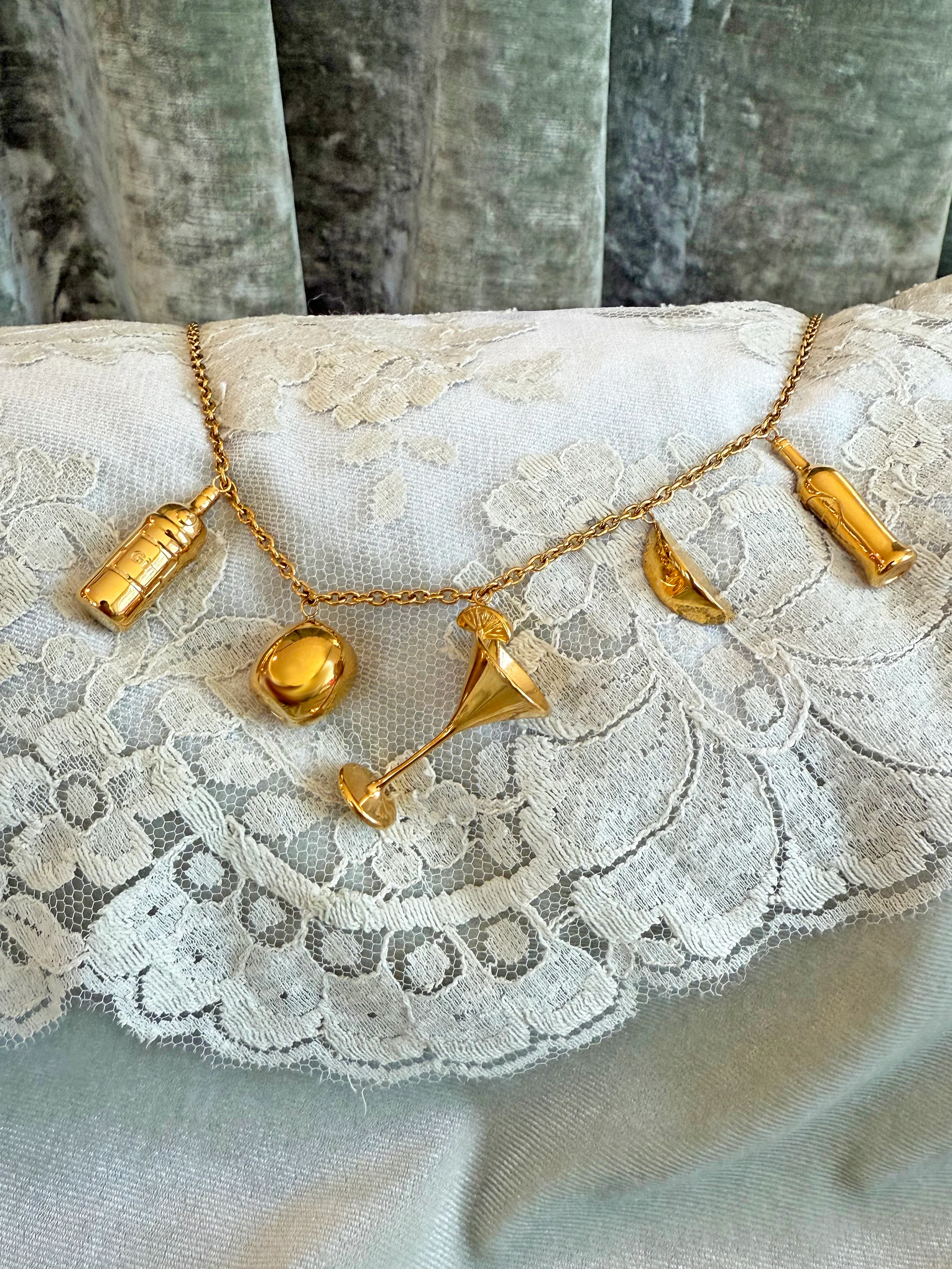 Martini Charm Necklace- Gold - Image 7