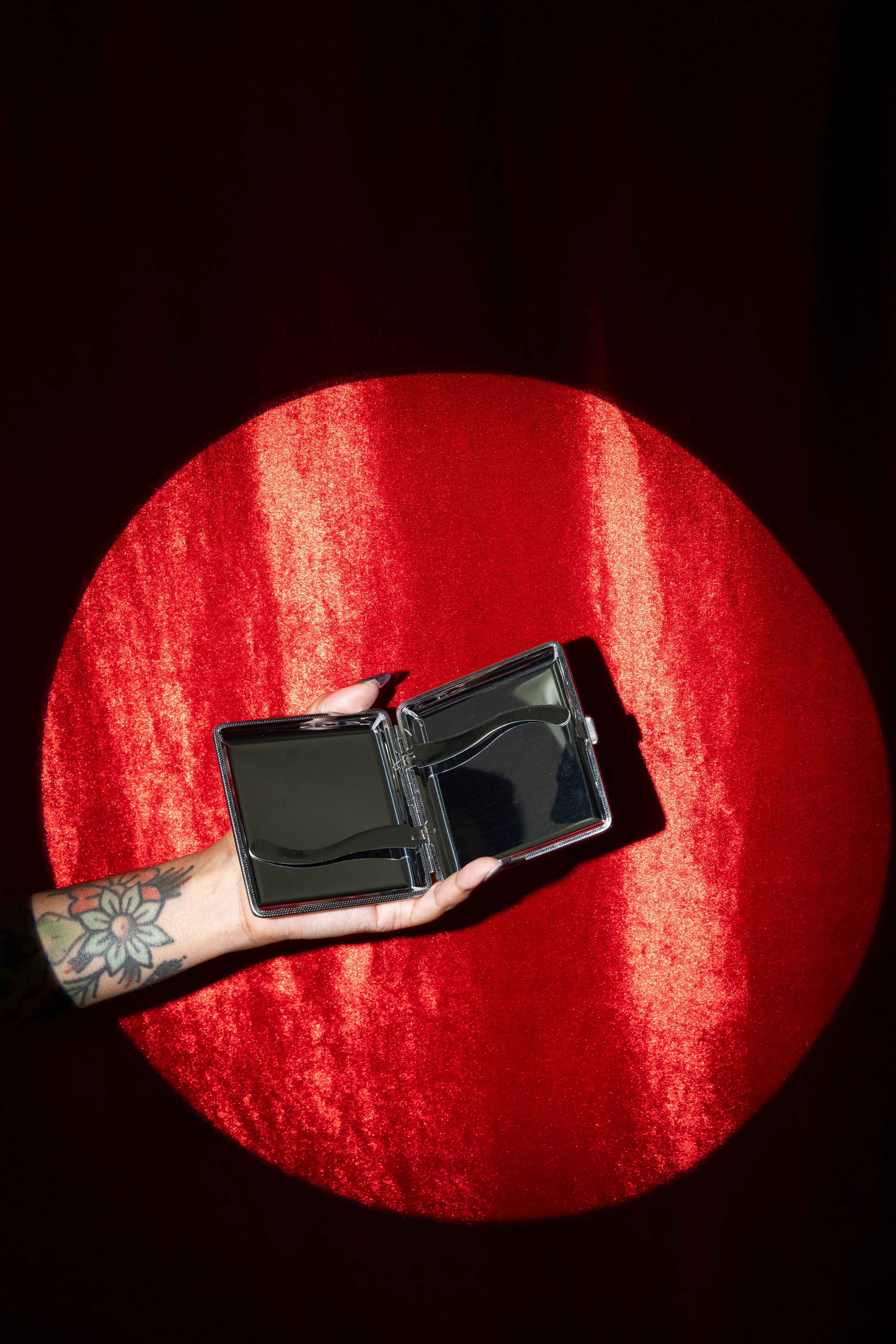 Rhinestone Cig Case- Red - Image 3
