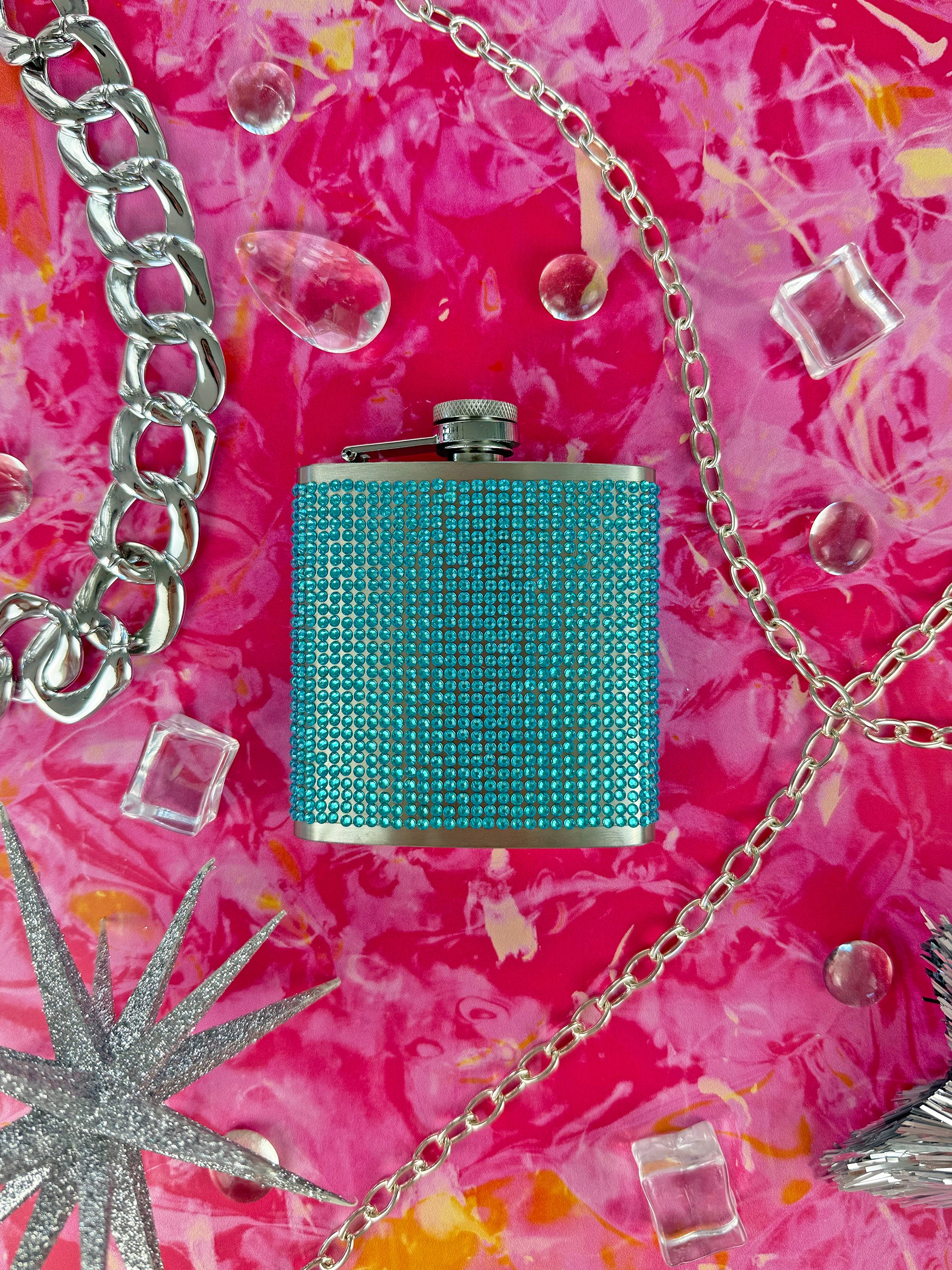 Rhinestone Flask- Blue - Image 6