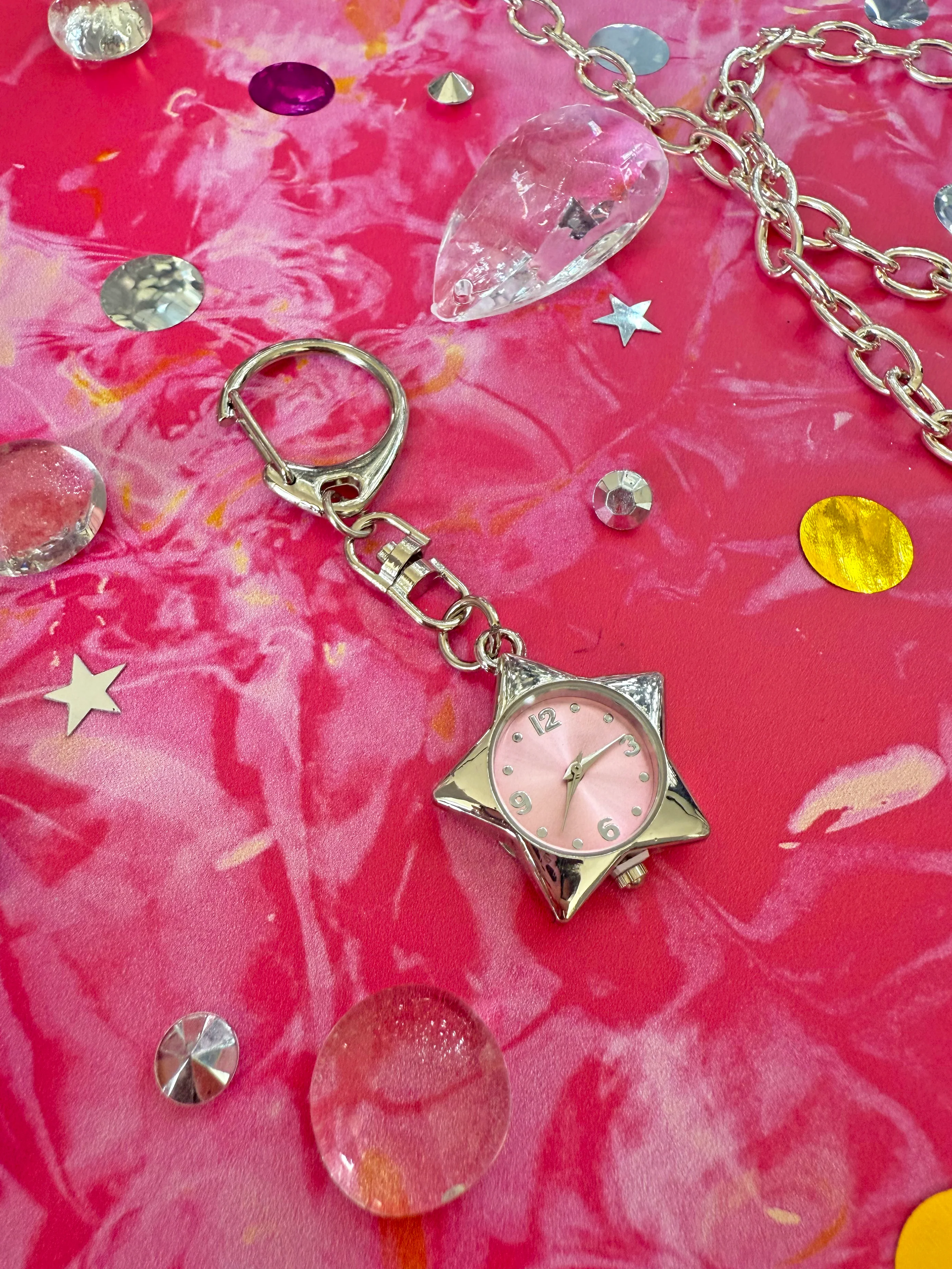 Star Watch Keychain- Pink