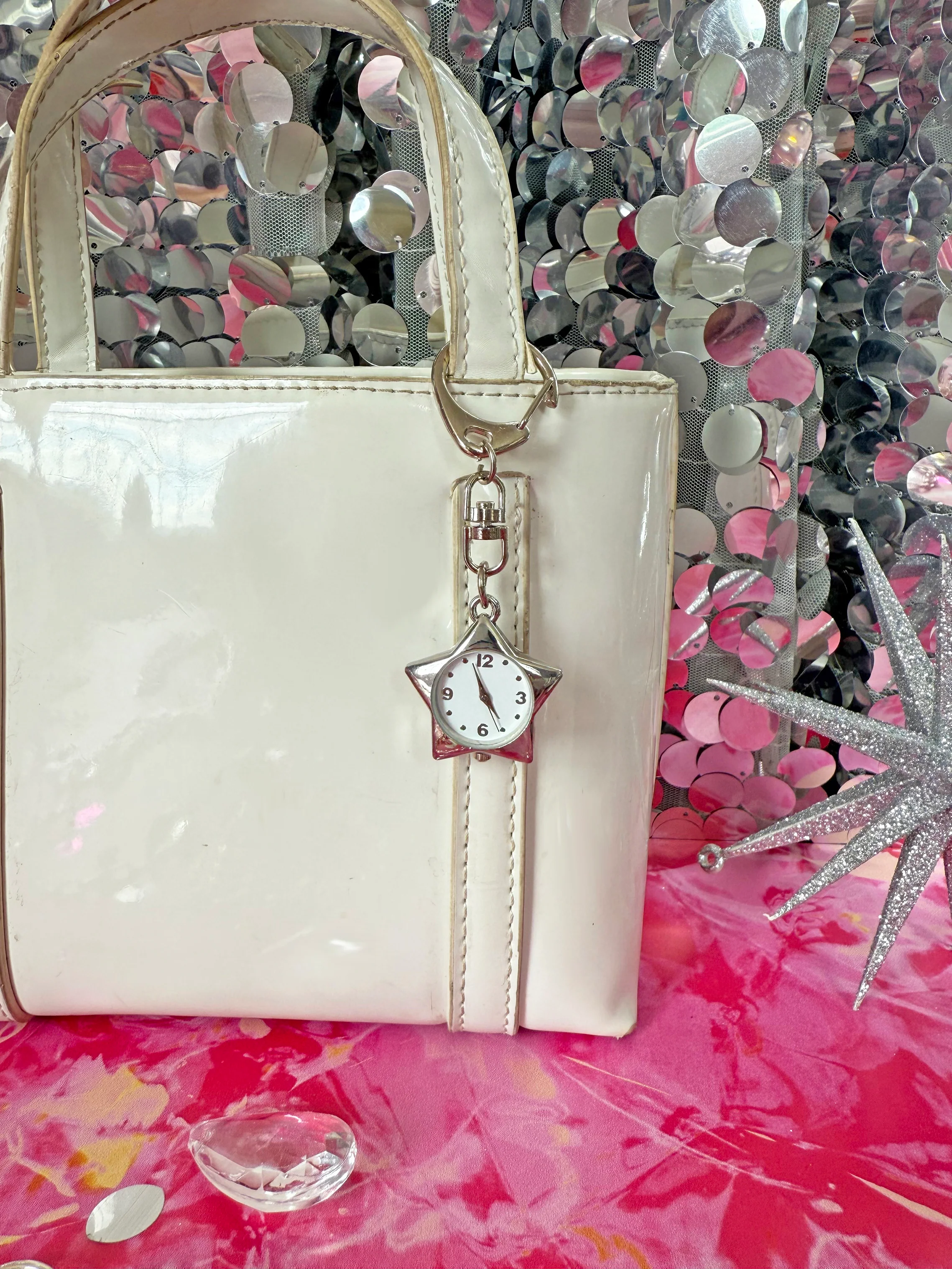 Star Watch Keychain- White - Image 5